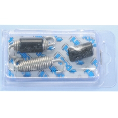 Immagine 1 di 228.0004 coppia molle polini per scarico marmitta in acciaio inox con ganci girevoli e gommini l. 53mm thumbnail