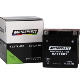 Batteria Motorparts YTX7L-BS 12V 6AH sigillata con acido a corredo