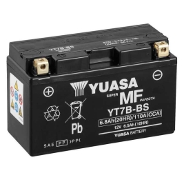 Batteria Yuasa YT7B-BS (Sigillata Con Acido A Corredo) 12V 6.5AH per Ducati, Kymco 50, Yamaha 125 250 450