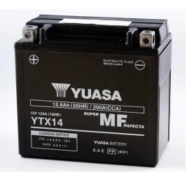 Batteria Yuasa YTX14-BS 12V 12AH sigillata con acido a corredo per BMW 800 1200 1250, Suzuki 1400, Piaggio 125 250 300 500 Moto Guzzi 750