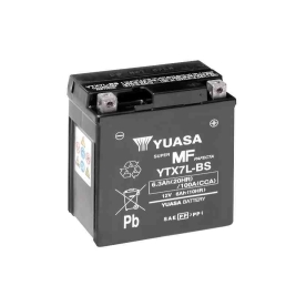 Batteria Yuasa YTX7L-BS 12V 6AH sigillata con acido a corredo Piaggio125 150 250 Honda 50 125 150 200 250 300 400 600