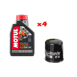 Kit Entretien Motul 7100 10W40 + Filtre HIFLO HF303 - Pour Yamaha V-Max 1700 (2015-2016)