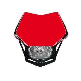 Maschera Portafaro V-Face Rosso e Nero completa di kit montaggio