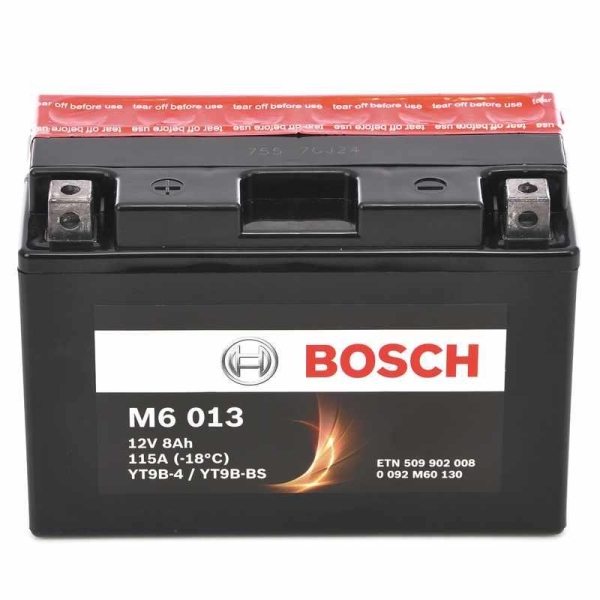 Batteria Bosch M6013 YT9B-BS 12V 9AH con acido a corredo Kymco 125 150 Yamaha 125 150 250 400 500 660 700 750 - Batterie